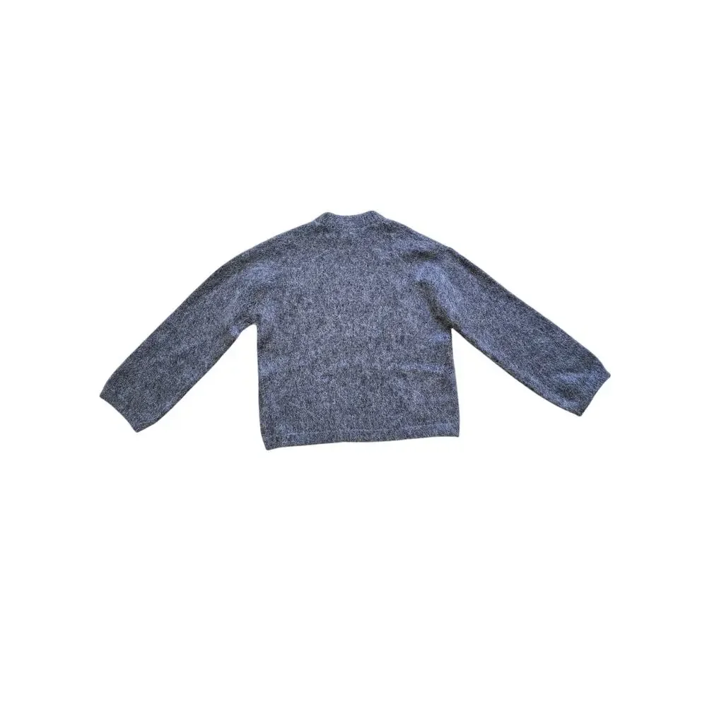 NWT H&M Premium Oversized Mohair Wool Blend Sweater Dark Gray Melange‎ Size XS